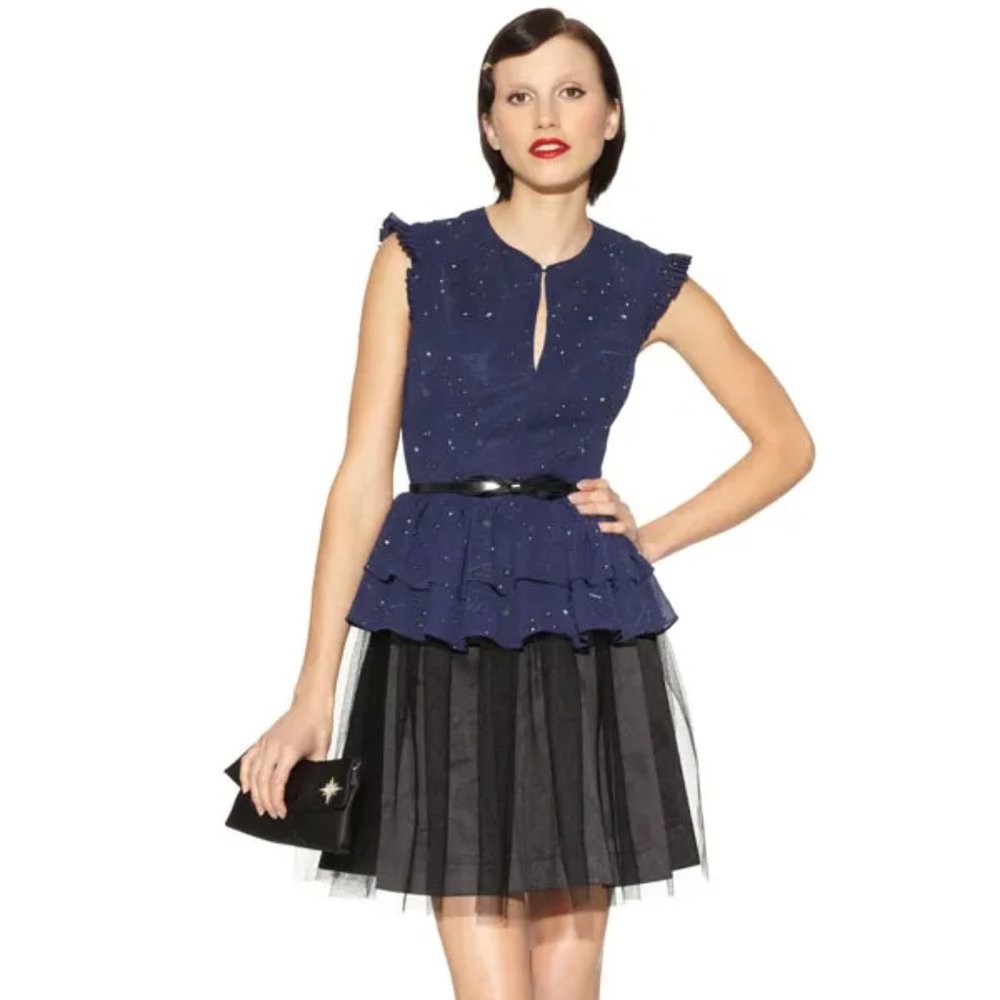 Kate Young x Target celestial peplum dress with belt NWT